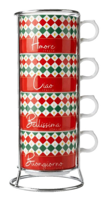 Bialetti Cappuccinotasse Italia Damier 160 Ml 4 Tassen