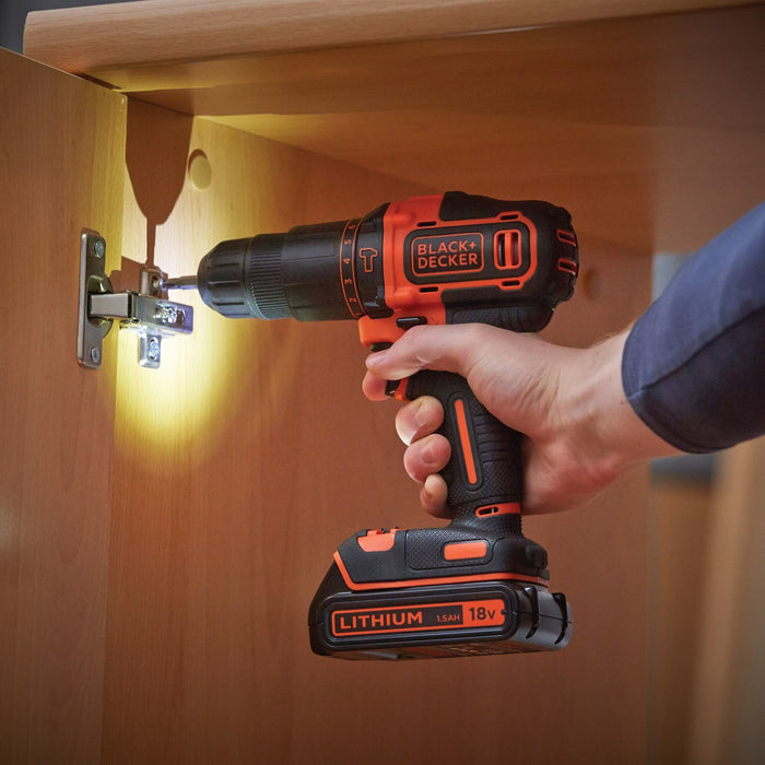 EAN 5035048641132 - Black & Decker BDCHD18K-QW taladro 1400 RPM Sin llave Negro, Naranja imagen 5