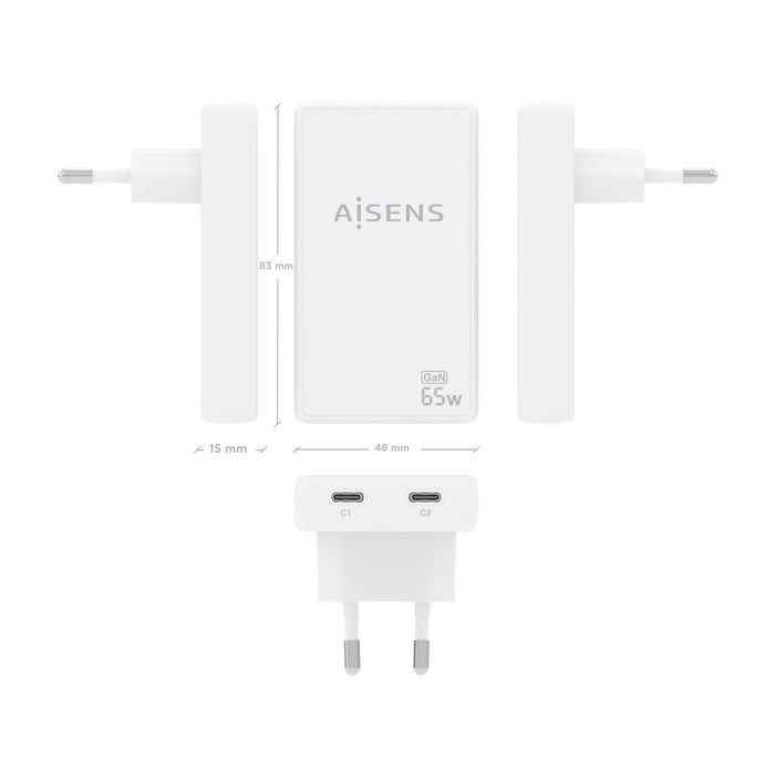 EAN 8435739904190 - AISENS ASCH-65W2P077-W cargador de dispositivo móvil Cámara digital, Teléfono móvil, Portátil, Smartphone imagen 4