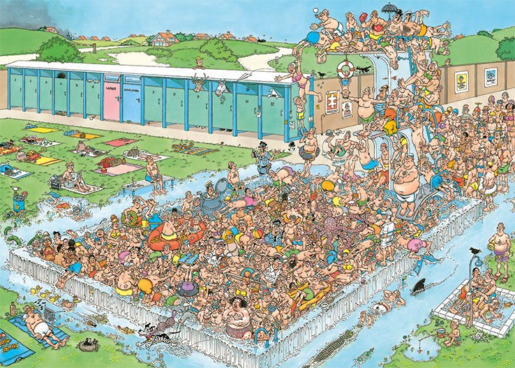 EAN 8710126200391 - Jan van Haasteren Pool Pile-Up 1000 pcs Puzzle rompecabezas 1000 pieza(s) Dibujos imagen 2
