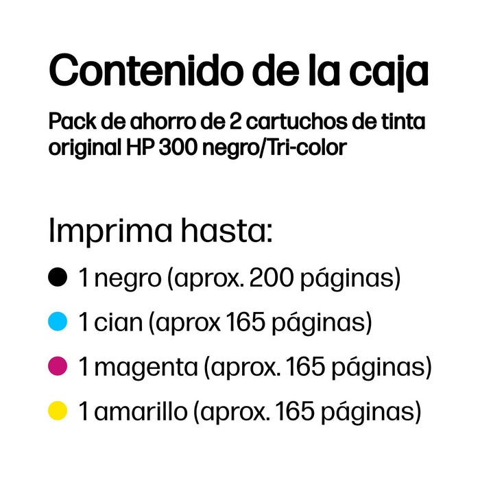 EAN 0884962770160 - HP 300 2-pack Black/Tri-color Original Ink Cartridges cartucho de tinta 2 pieza(s) Rendimiento estándar N imagen 3
