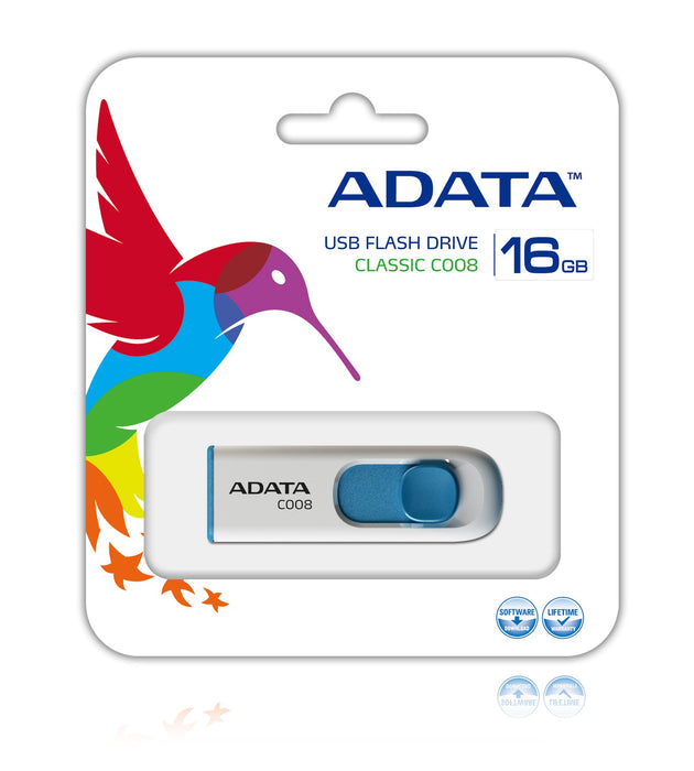 EAN 4718050609642 - ADATA C008 unidad flash USB 16 GB USB tipo A 2.0 Azul, Blanco imagen 2