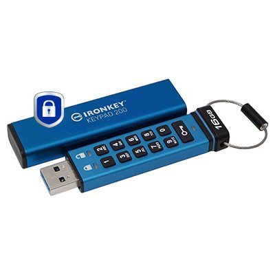 EAN 0740617330090 - Kingston Technology IronKey Keypad 200 unidad flash USB USB tipo A 3.2 Gen 1 (3.1 Gen 1) Azul imagen 2