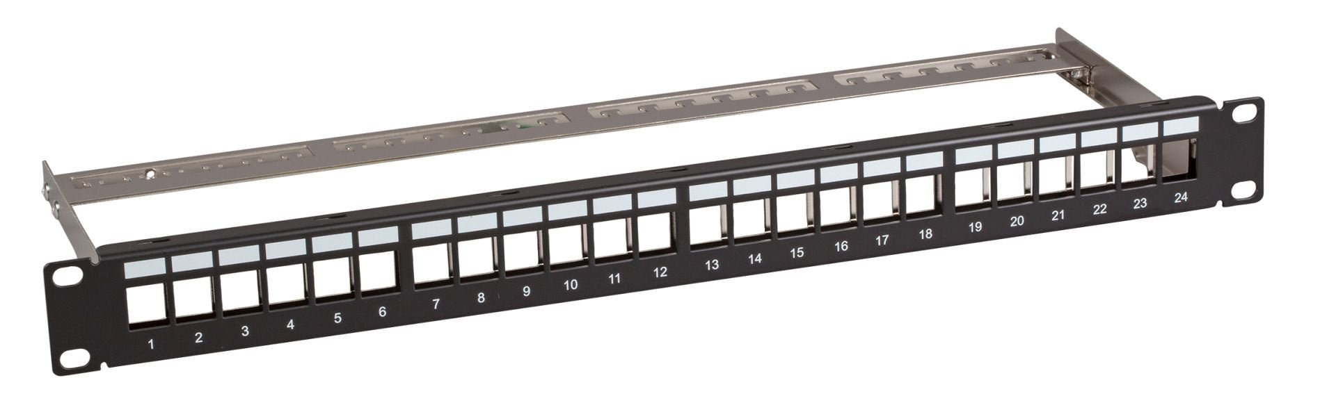 Efb Distribution Panel 19" 1u 24-Port Metal Grey With 24x Keystone Slimline Cat6a