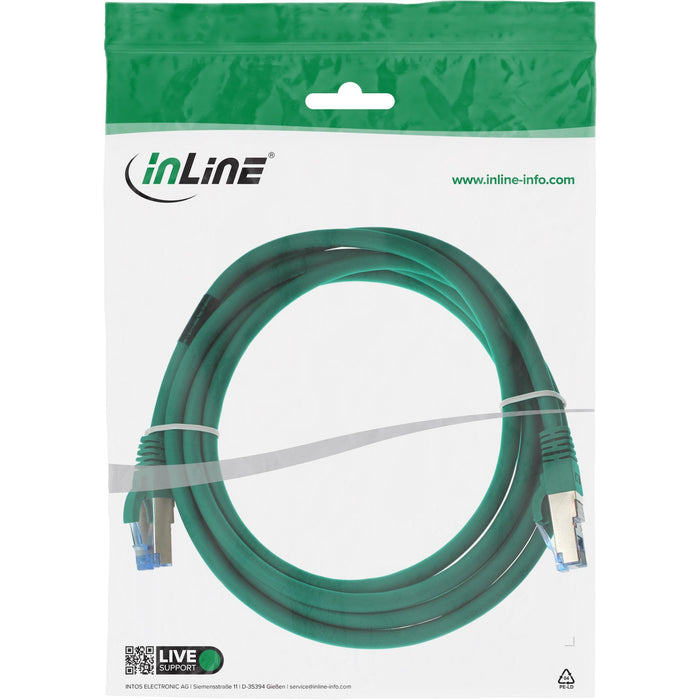 Cable De Red Inline S/Ftp Pimf Cat.6a Libre De Halógenos 500mhz Verde 1.5m