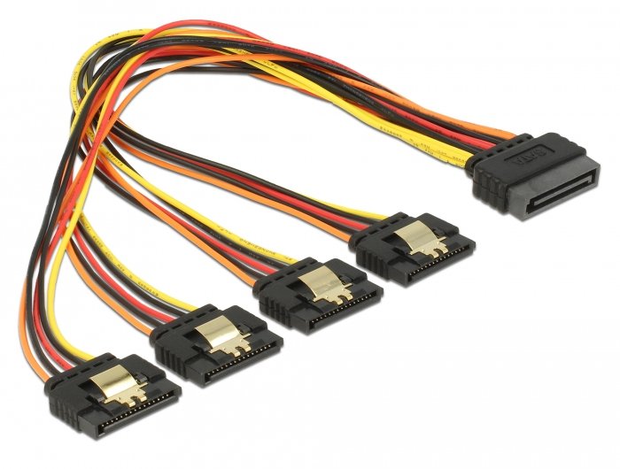 EAN 4043619601578 - DeLOCK 60157 cable de SATA 0,3 m SATA de 15 pines 4 x SATA de 15 pines Multicolor imagen 1