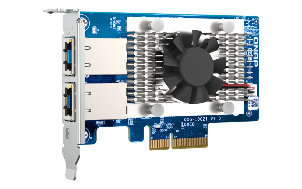 Qnap Qxg-10g2t Adaptador De Red Pcie3.0 X4 Perfil Bajo 100m/1g/2.5g/5g/10 Gigabit Ethernet X 2 Para Qnap Qgd-1600