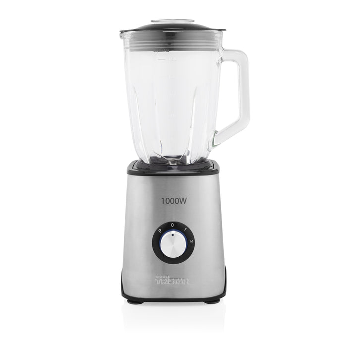 EAN 8713016095046 - Tristar BL-4471 licuadora 1,5 L Batidora de vaso 1000 W Negro, Acero inoxidable, Transparente imagen 2