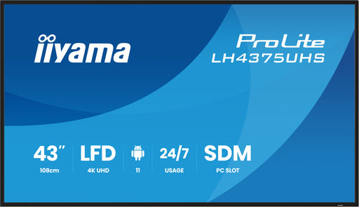 EAN 4948570125234 - iiyama LH4375UHS-B2AG pantalla de señalización Pantalla plana para señalización digital 108 cm (42.5") LC imagen 2