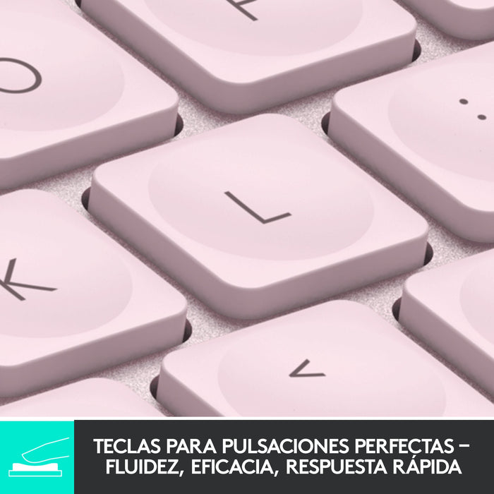 EAN 5099206101937 - Logitech MX Keys Mini teclado Oficina RF Wireless + Bluetooth QWERTY Español Rosa imagen 8