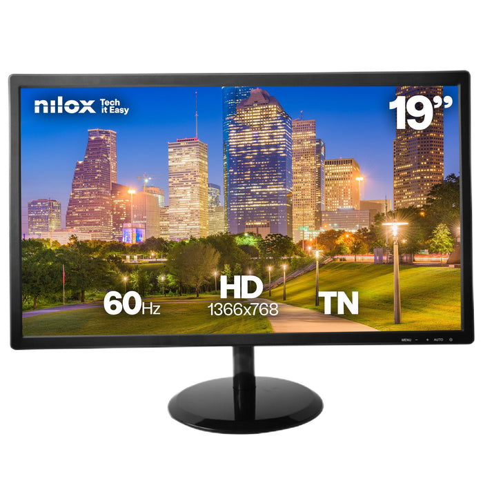 Monitor 19" Hdmi Vga Nilox Nxm19fhd02 Hd 1366x768 60hz 5ms 200cd/Mâ² Vesa 75x75