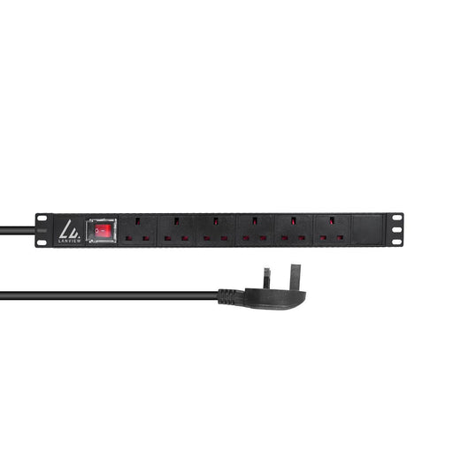 EAN 5715063053034 - Lanview LVR-3MUK-SW-UK6 unidad de distribución de energía (PDU) 6 salidas AC 1.4U Negro imagen 1