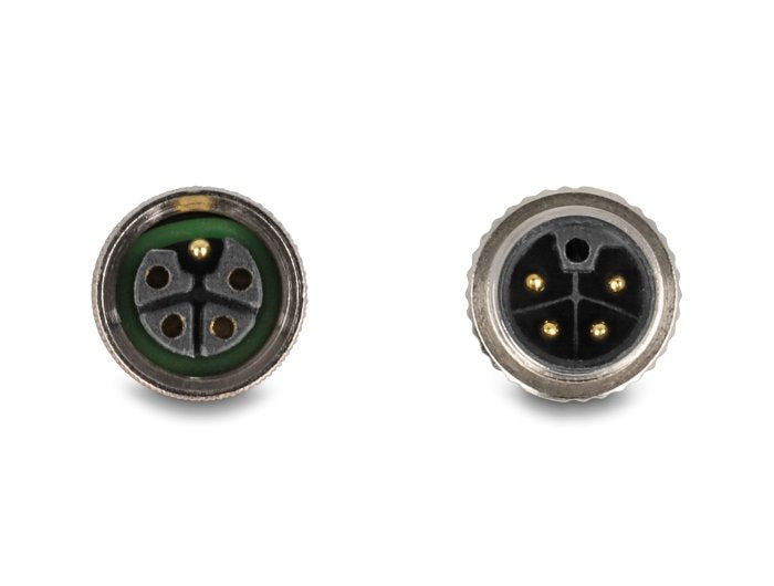 Delock M12 Cable L-Kodiert 5 Pin Stecker Rechts Gewinkelt Zu Buchse Gerade Pur Schleppkettentauglich 5 M Grau