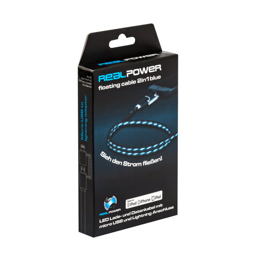 EAN 4040895859617 - RealPower USB A/Lightning 0.75m 0,75 m Negro, Azul imagen 2