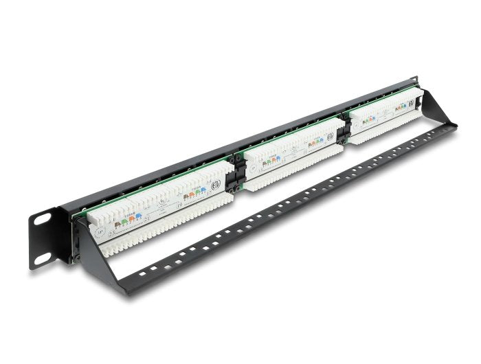 Delock 19 1he Patchpanel 24port Cat.6, Led Negro
