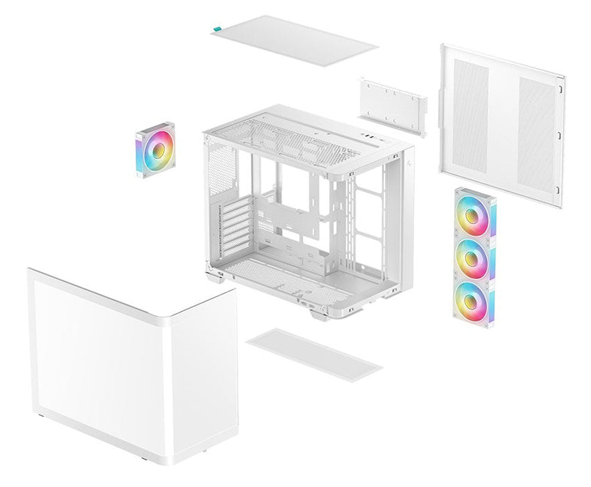 Caja Pc Deepcool Cg530u 4f Wh (Blanco, Gebogene Glasvitrine) R-Cg530u-Whaga4-G