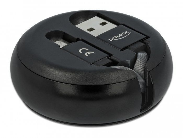 Delock Usb 2.0 Aufrollcable Typ-A Zu Lightning 8 Pin Weiss   Ros