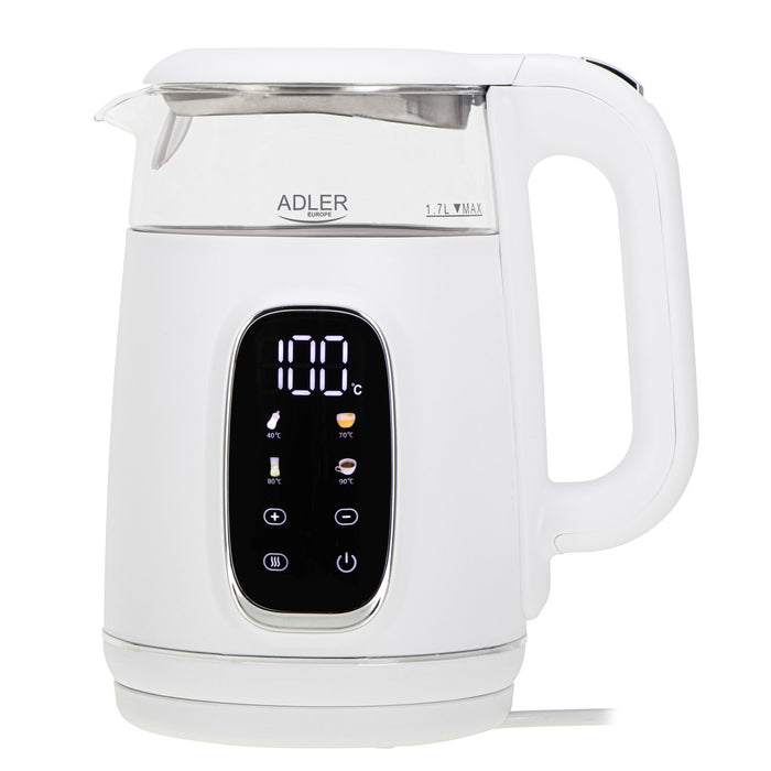 EAN 5905575907820 - Adler AD 1305WS tetera eléctrica 1,7 L 2200 W Transparente, Blanco, Plata imagen 1