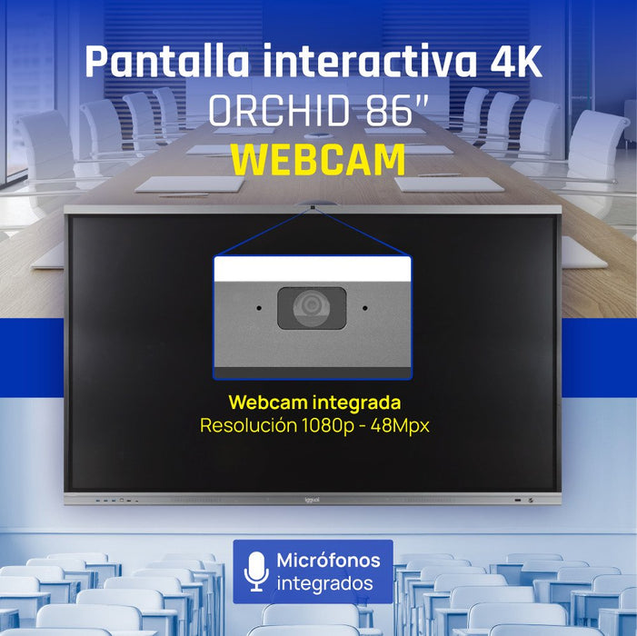 EAN 8435364318829 - iggual Orchid 86" Webcam Panel plano interactivo 2,18 m (86") LED Wifi 400 cd / m² 4K Ultra HD Negro Pant imagen 2