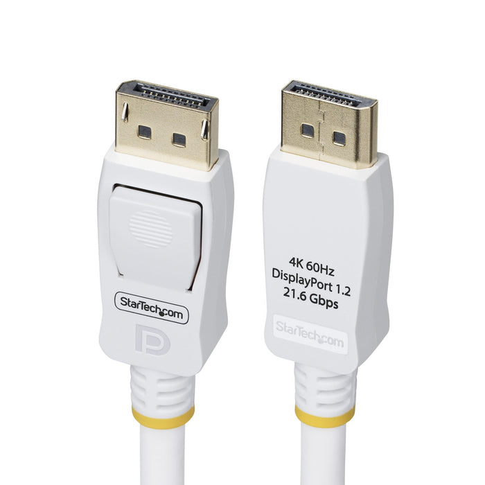Startech.Com 10ft White Vesa Certified Displayport 1.2 Cable With Latches - Displayport-Cable - Displayport Zu Displaypo