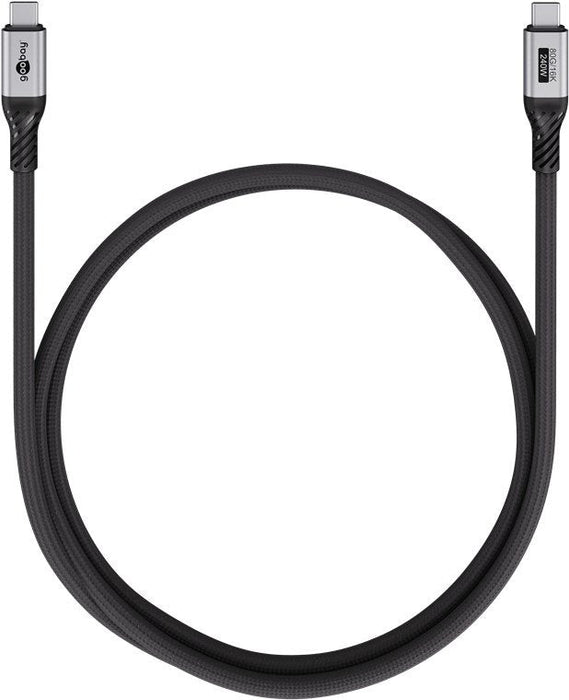 Cable De  1,50m Usb 4 G3x2 80gbps Pd240w Usb-C Macho A Usb-C Macho Negro Video 16k@60hz Datos Y Carga