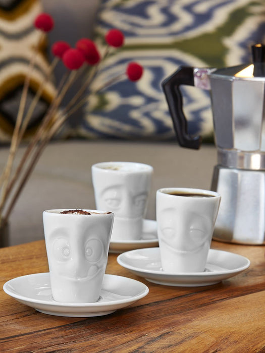 Fiftyeight Espresso Mug Con Henkel 80ml - Verschmitzt Blanco
