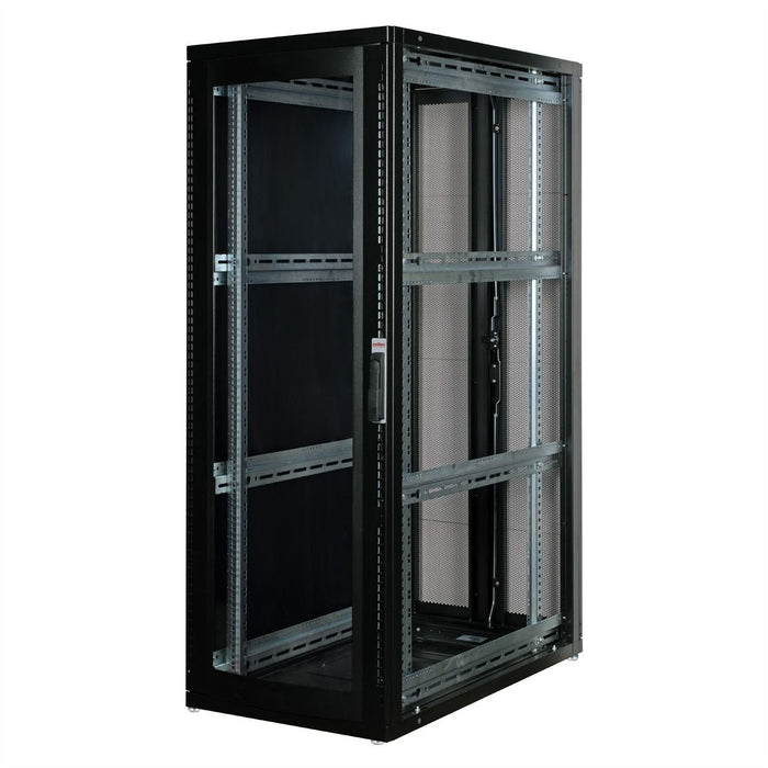 Roline 19-Zoll Serverschrank Pro 36 He, 600x1000 Bxt Schwarz Plexiglas