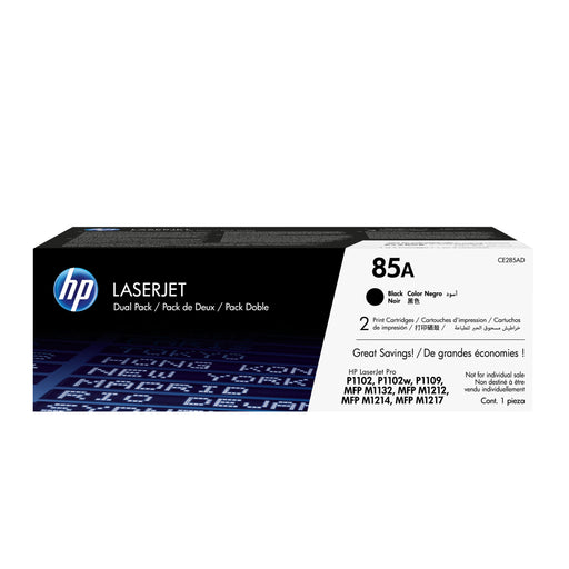 EAN 0886111730520 - HP 85A 2-pack Black Original LaserJet Toner Cartridges cartucho de tóner 2 pieza(s) imagen 1
