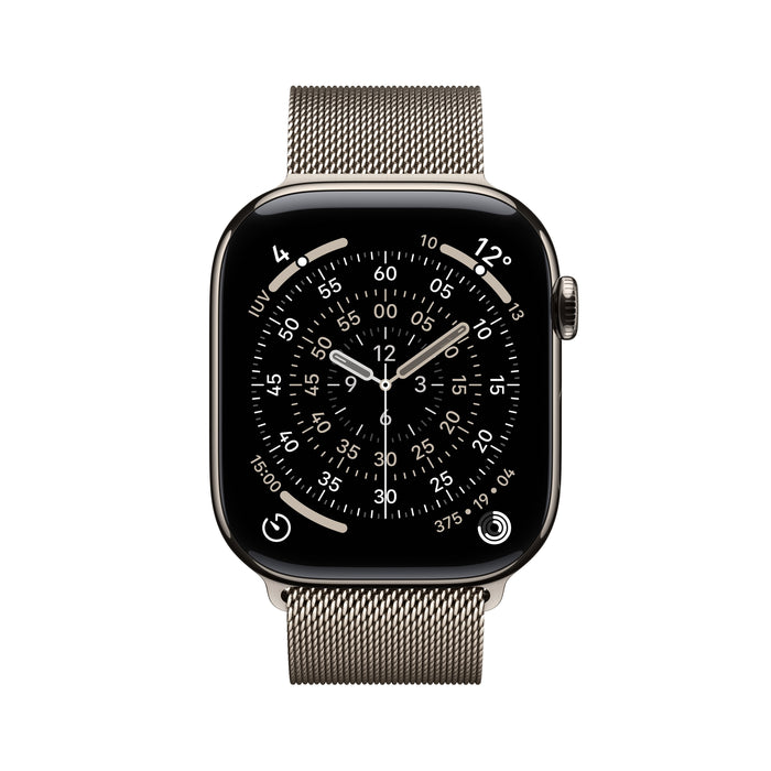 Apple Watch Series 11 Gps + Cellular 46mm Natural Titanium Case With Natural Milanese Loop - M L