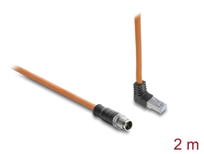 Delock M12 Cable X-Kodiert 8 Pin St A Rj45 St 2m Naranja