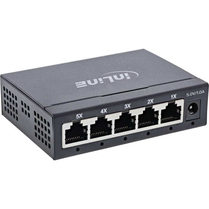 Switch De Red Gigabit Inline De 5 Puertos, 1 Gbps, Escritorio, Carcasa Metálica, Sin Ventilador
