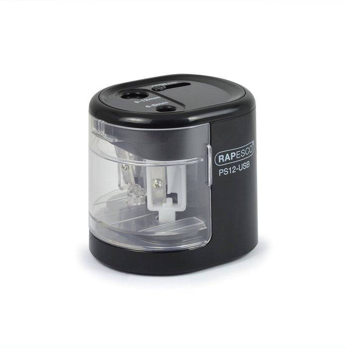 Rapesco® Elektrischer Anspitzer Negro Transparente