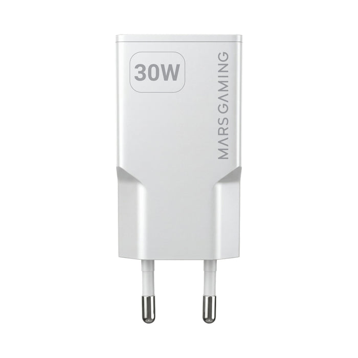 Cargador Usb Gan Mars Gaming Md-Gan30w 30w 1xusb-C 1xusb-A Pd Color Blanco