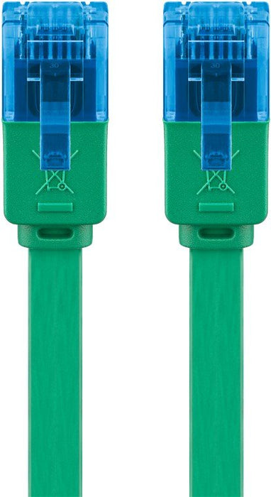 Latiguillo Cat 6a, U-Utp,  1.00 M, Verde, Plano Cu-Pvc