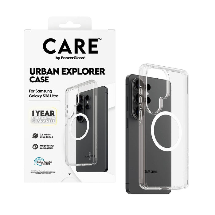 Panzerglass Care Urban Explorer Case Transp.W. Blanco Qi Samsung Galaxy S26 Ultra