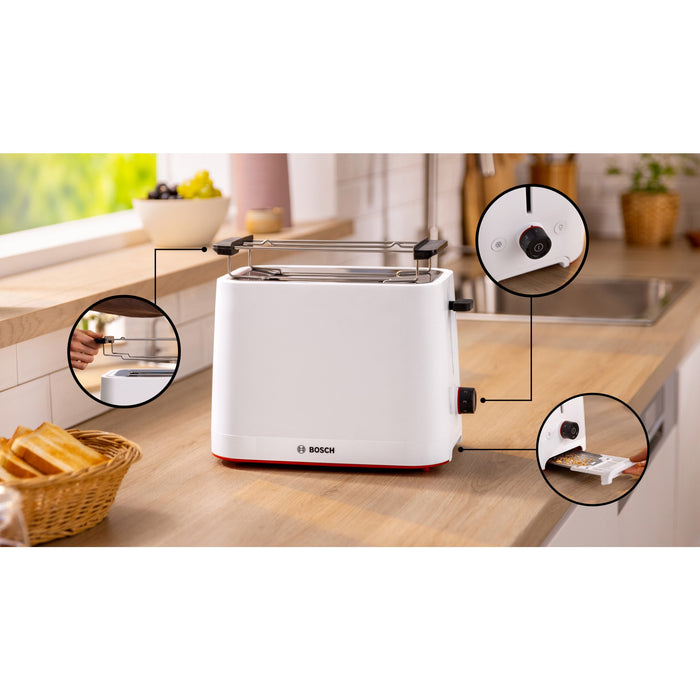 EAN 4242005403028 - Bosch TAT3M121 tostadora 4 rebanada(s) 950 W Blanco imagen 4