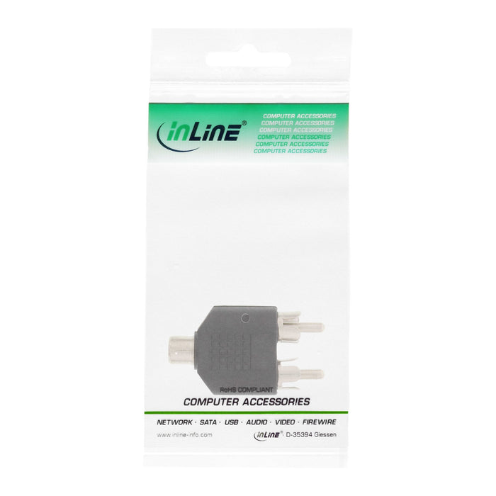 Adaptador De Audio Inline Rca Hembra A 2x Rca Macho