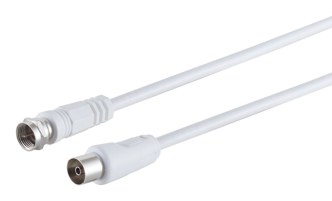 S-Impuls F Conector Macho Koax-Empalme, 3c2v, >80 Db, Blanco 10m