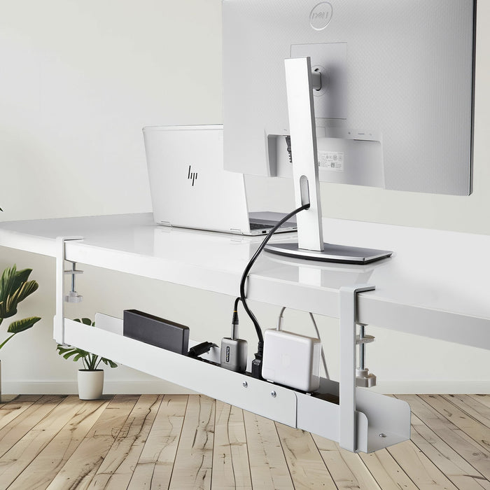 Startech Under Desk Cable Management Tray, Clamp-On Installation