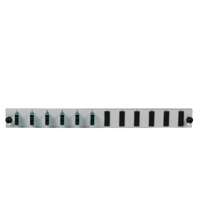 Efb Equipped 12 Port Front Panel With 6 X Sc Duplex Coupling Os2 Vertical, Grey