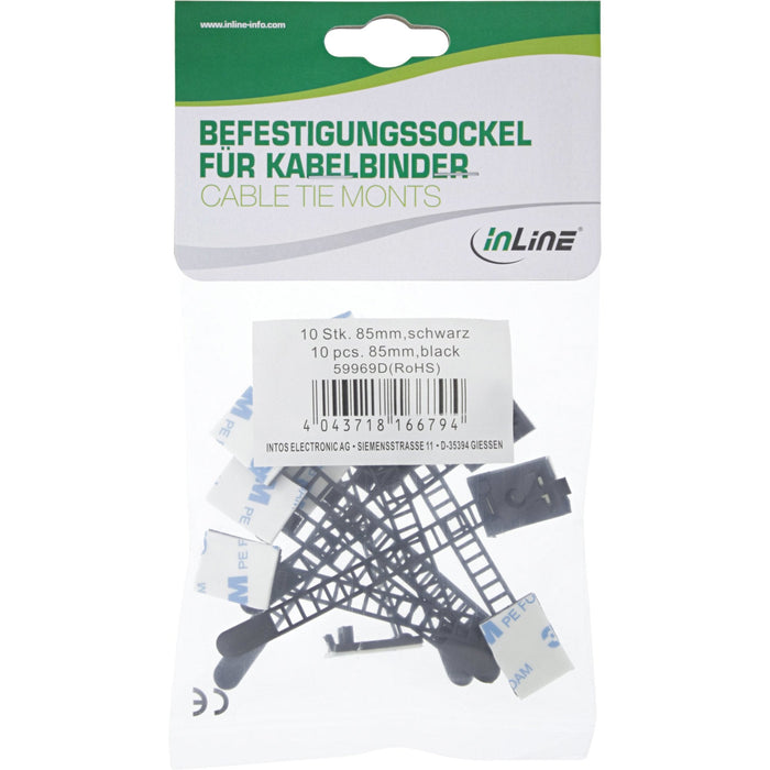 Abrazadera De Cable Ajustable Inline 85 Mm Negro 10 Piezas