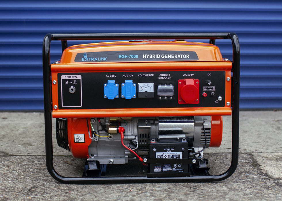 Extralink Ex.30714 Motor-Generador 7000 W 25 L Gasolina Negro, Naranja