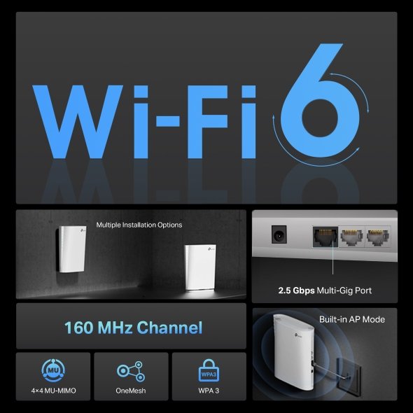 EAN 4897098686836 - TP-Link AX6000 Mesh Wi-Fi 6 Blanco 1000, 2500 Mbit/s imagen 4