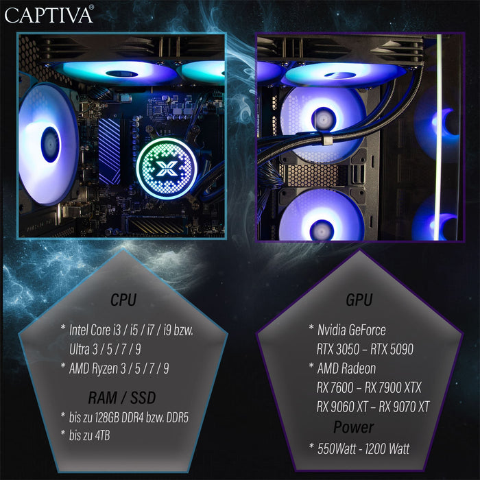 EAN 4046373926222 - CAPTIVA 92622 PCs/estación de trabajo AMD Ryzen™ 7 7800X3D 32 GB DDR5-SDRAM 1 TB SSD NVIDIA GeForce RTX 5 imagen 6