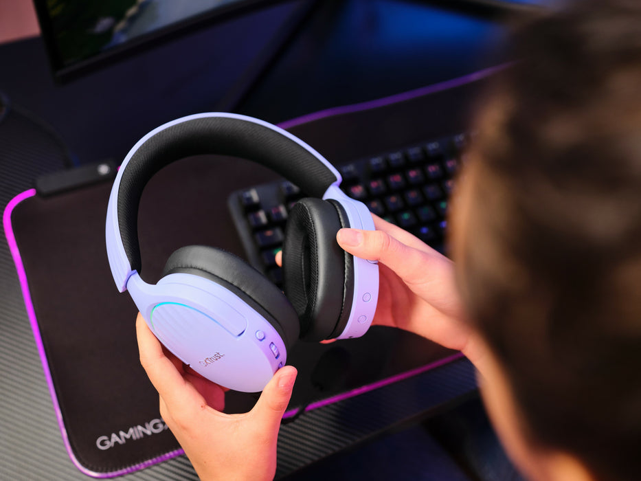 EAN 8713439253054 - Trust GXT 491P FAYZO Auriculares Inalámbrico y alámbrico Diadema Juego USB tipo A Bluetooth Negro, Púrpur imagen 9