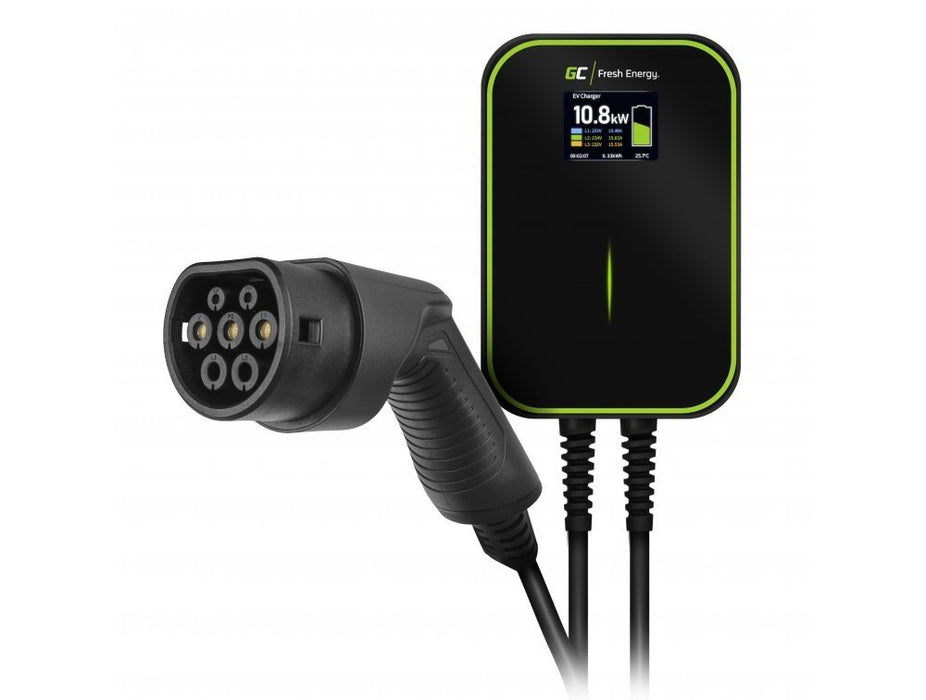 EAN 5907813964053 - Green Cell EV14 estación de carga para vehículo eléctrico Negro Aluminio Pared 3 Pantalla incorporada LCD imagen 1