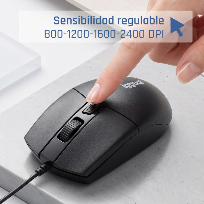 EAN 8435364320440 - iggual COM-BUSINESS2-2400DPI ratón Hogar Ambidextro USB tipo A imagen 3