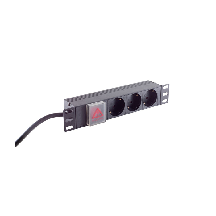 S-Impuls 10" Regleta De Enchufes 3-Vías, 1he, Negro
