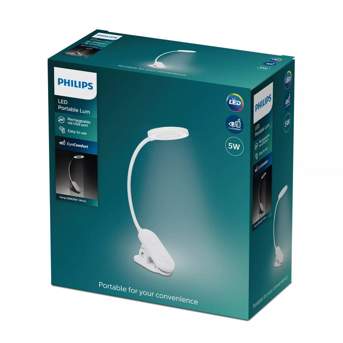 Lámpara Portátil Philips Forys Clip Dsk206 5w Blanca