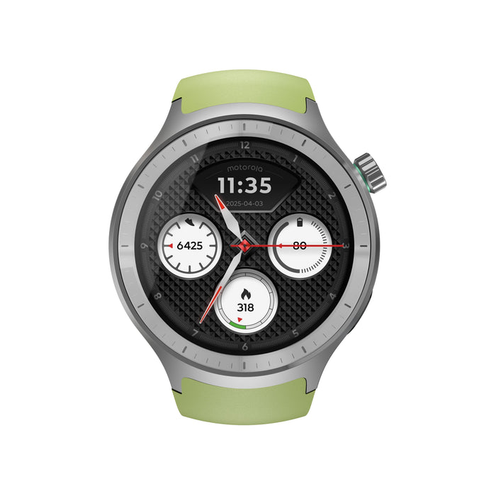 Motorola Moto Watch Matte Silver Reloj Inteligente Con Banda Silicona Pantone Herbal Garden Pantalla Luminosa 1.4" 4 Gb Bluetooth 40 G